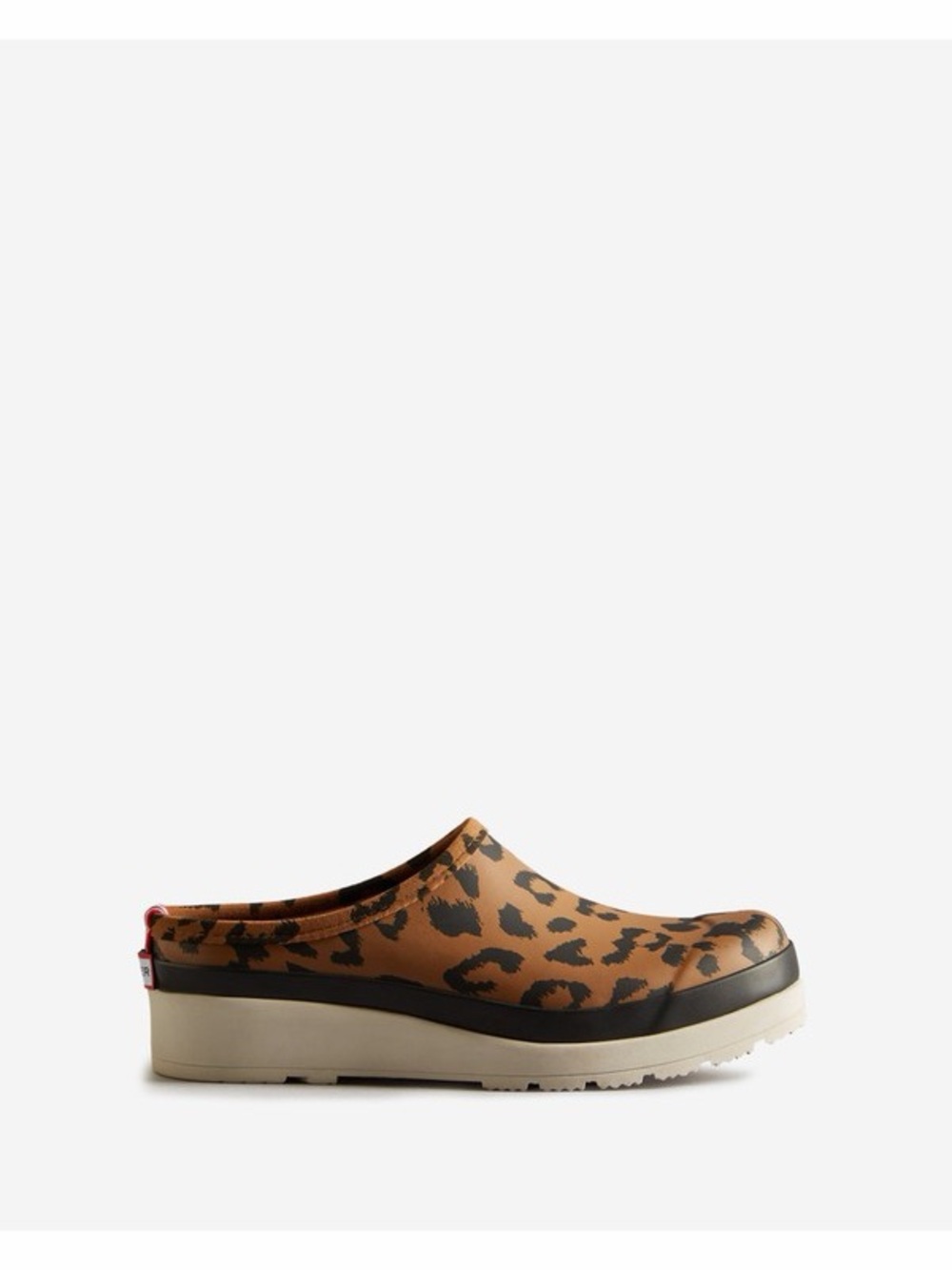 Hunter Play Hybrid Leopard-Print Clog in Tan and Black-39